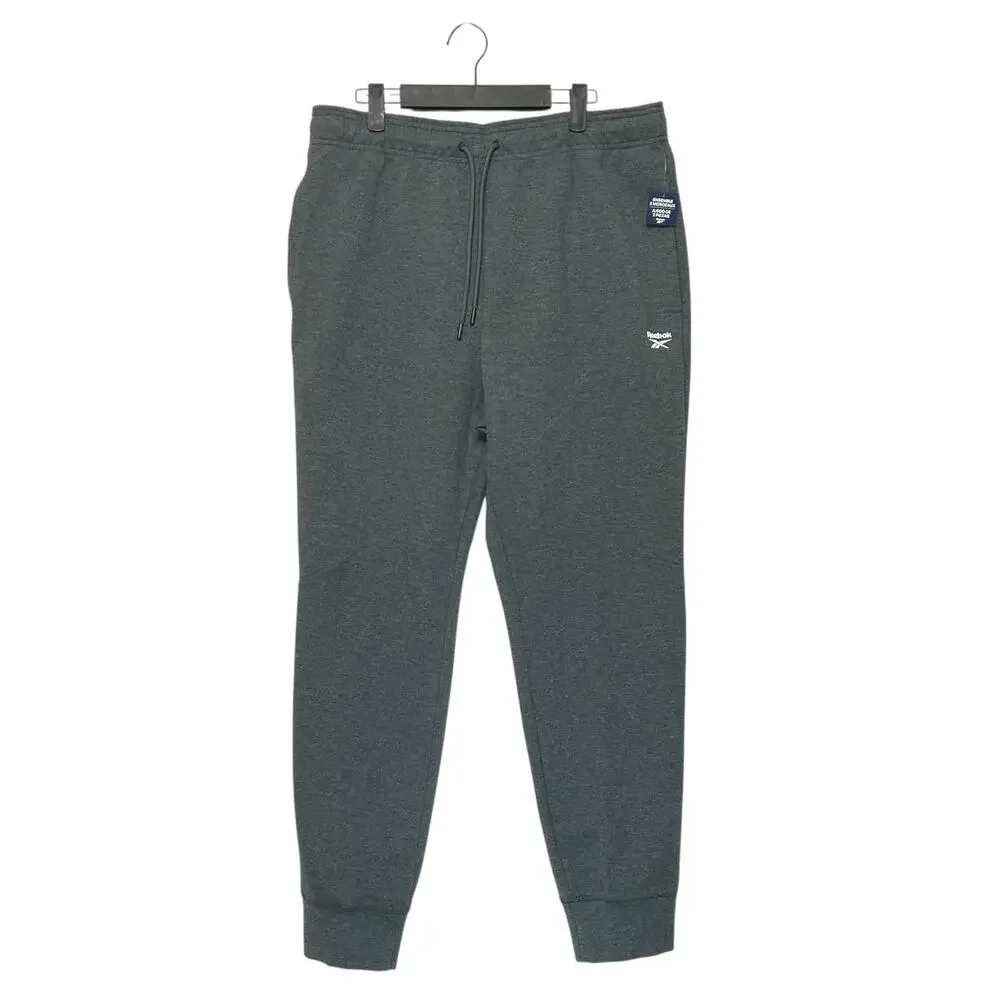 Reebok Jogger Sweatpants NWT Mens Sz L Gray Drawstring Athleisure Casual Workout
